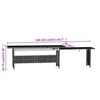 Set de muebles de jardín 3 pzas y cojines ratán sintético gris