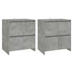 Aparadores 2 uds madera de ingeniería gris hormigón 70x41x75 cm
