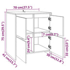 Aparadores 2 uds madera de ingeniería gris hormigón 70x41x75 cm