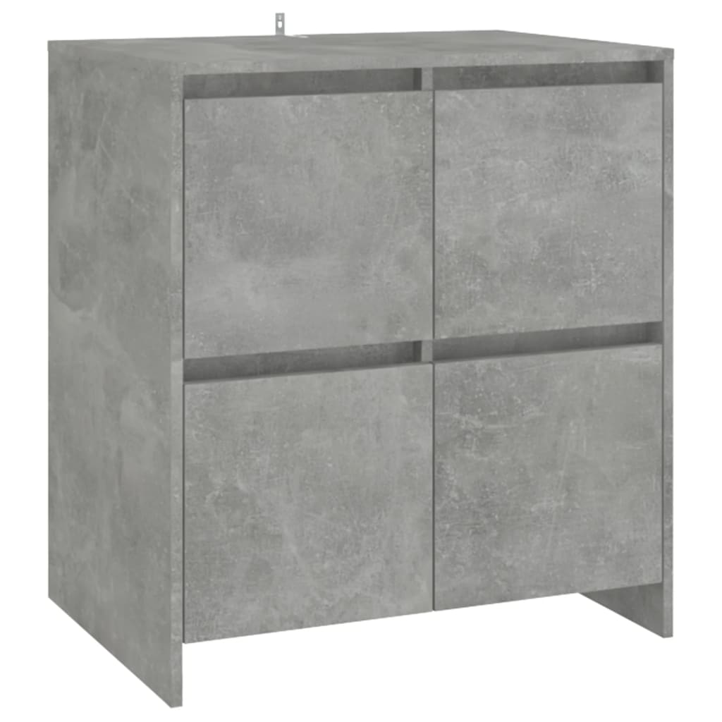 Aparadores 2 uds madera de ingeniería gris hormigón 70x41x75 cm