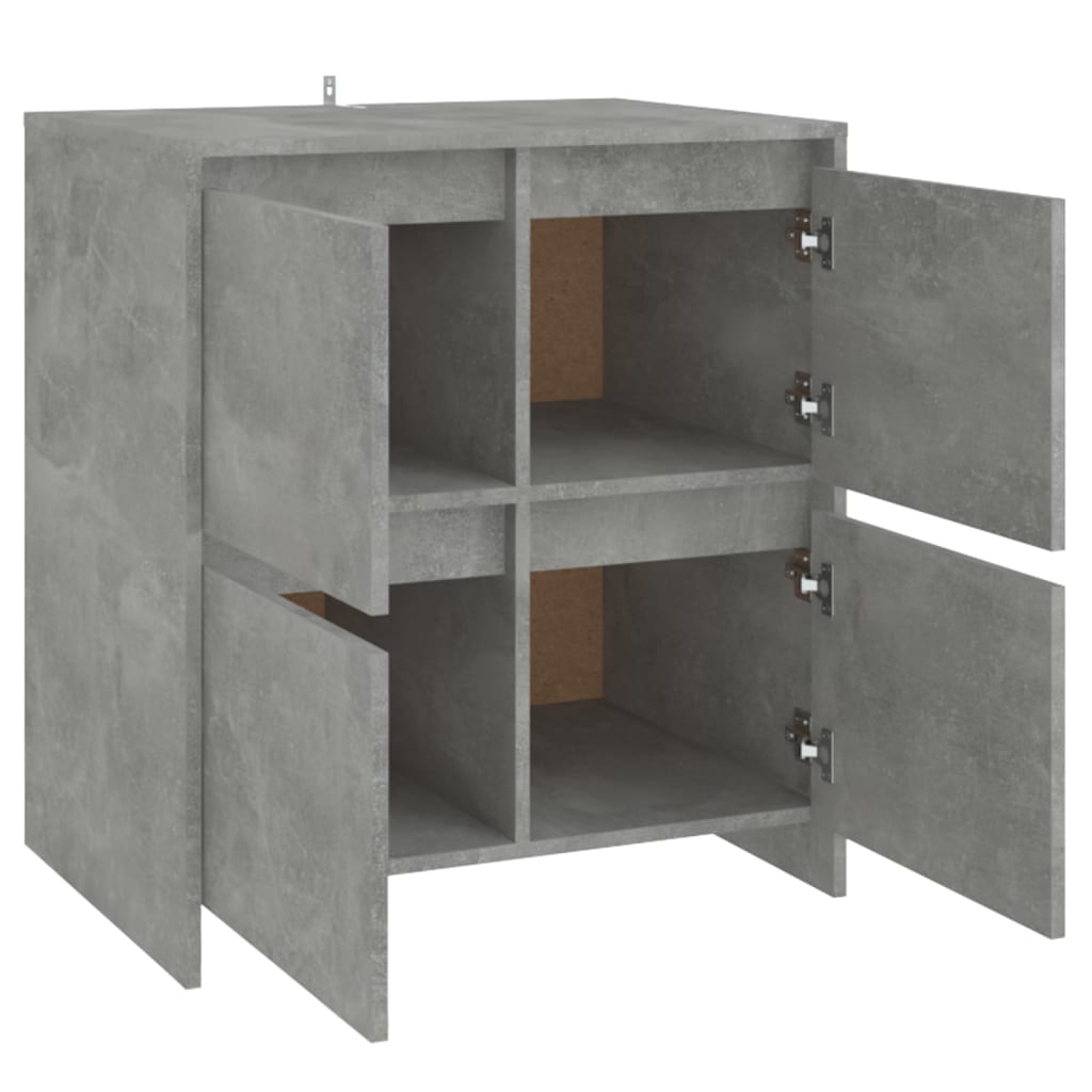 Aparadores 2 uds madera de ingeniería gris hormigón 70x41x75 cm