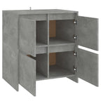 Aparadores 2 uds madera de ingeniería gris hormigón 70x41x75 cm