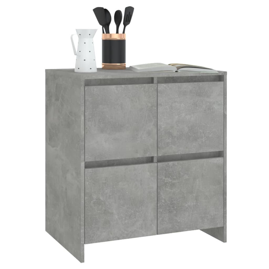 Aparadores 2 uds madera de ingeniería gris hormigón 70x41x75 cm