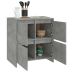 Aparadores 2 uds madera de ingeniería gris hormigón 70x41x75 cm