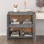 Aparadores 2 uds madera de ingeniería gris hormigón 70x41x75 cm