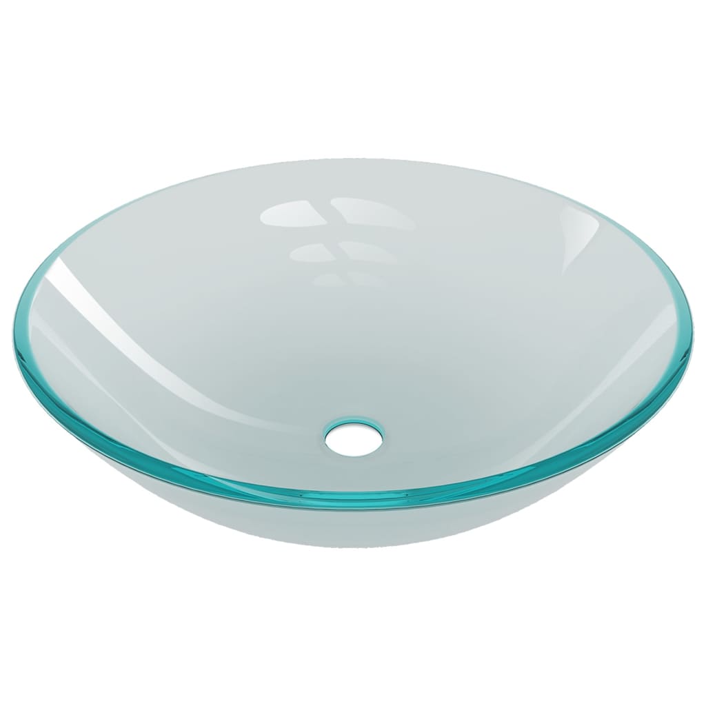 Lavabo baño grifo&desagüe de empuje vidrio templado esmerilado