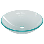 Lavabo baño grifo&desagüe de empuje vidrio templado esmerilado
