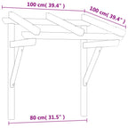 Marquesina para puerta madera pino impregnada 100x100x80 cm