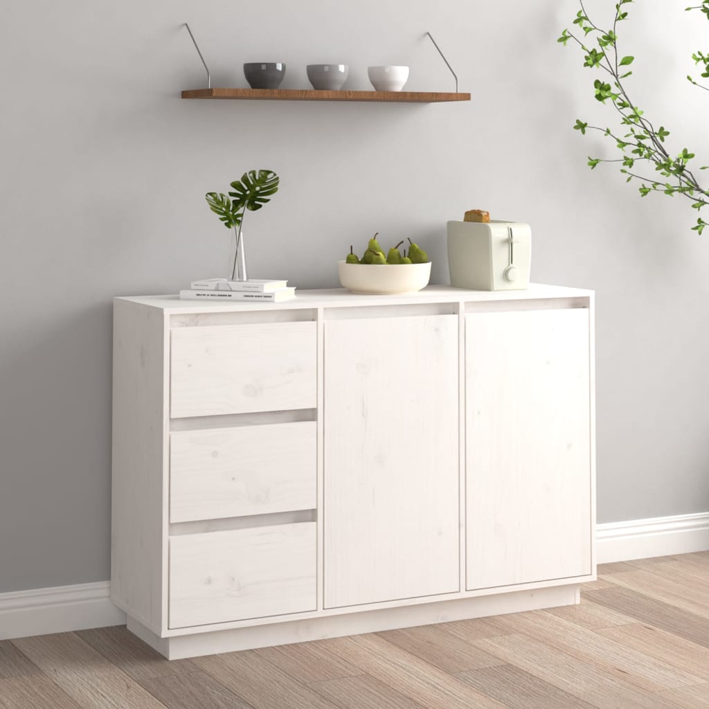 Aparador de madera maciza de pino 111x34x75 cm