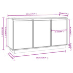 Aparador de madera maciza de pino 111x34x60 cm