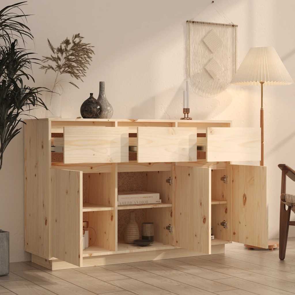 Aparador de madera maciza de pino 111x36x75 cm