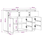 Aparador de madera maciza de pino 111x36x75 cm