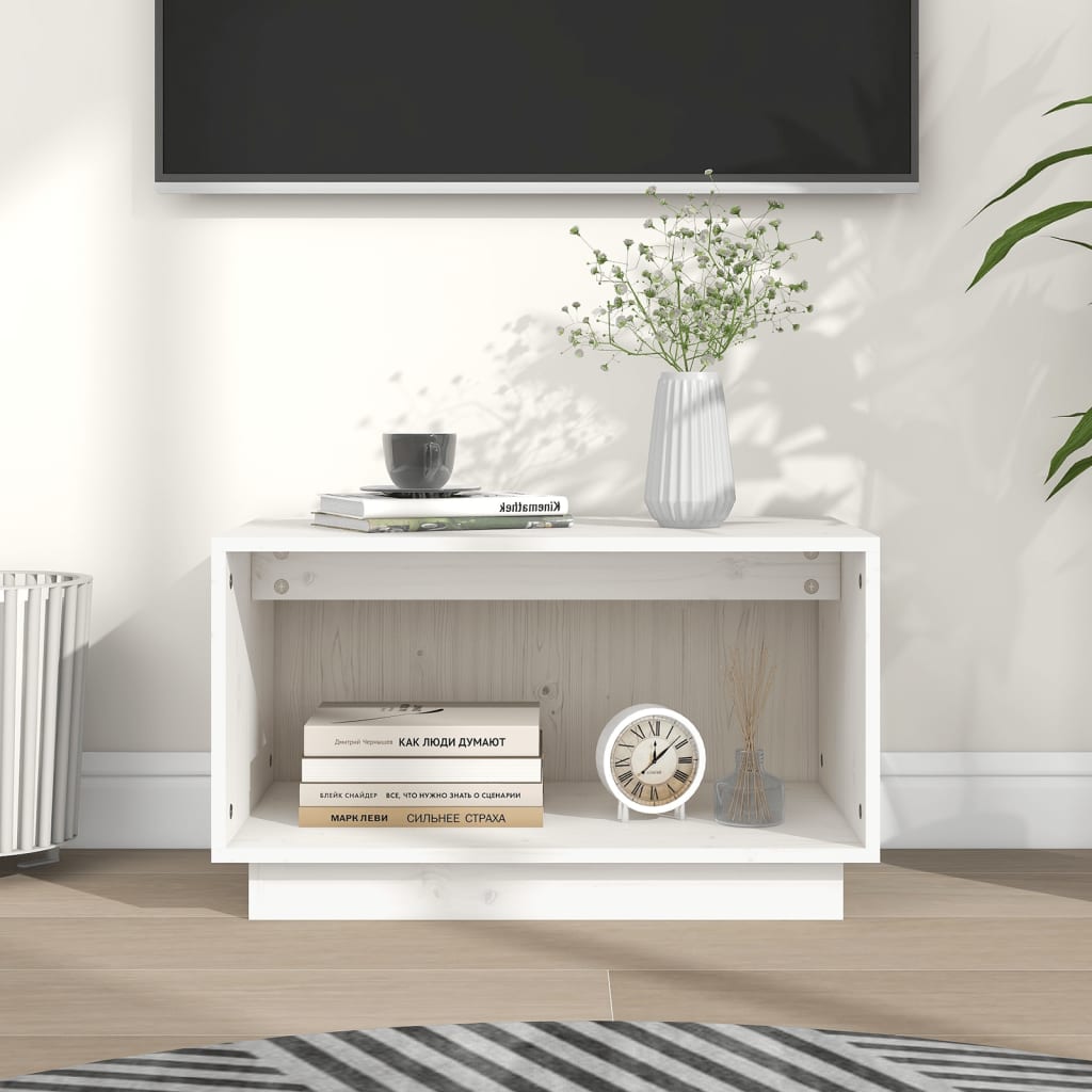 Mueble de TV de madera maciza de pino 60x35x35 cm