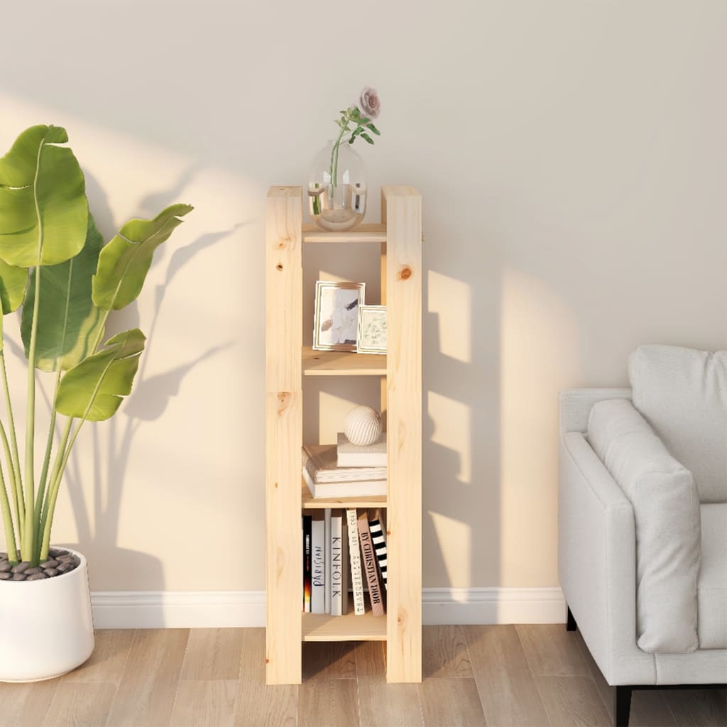 Estantería/divisor de espacios madera maciza negro 60x35x125 cm