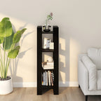 Estantería/divisor de espacios madera maciza negro 60x35x125 cm