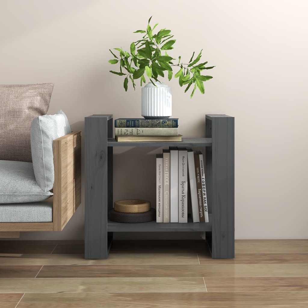 Estantería/divisor de espacios madera maciza negro 60x35x125 cm