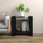 Estantería/divisor de espacios madera maciza negro 60x35x125 cm