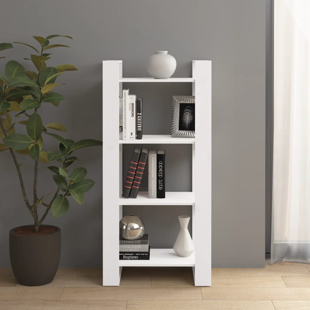 Estantería/divisor de espacios madera maciza negro 60x35x125 cm