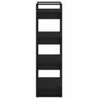 Estantería/divisor de espacios madera maciza negro 60x35x125 cm