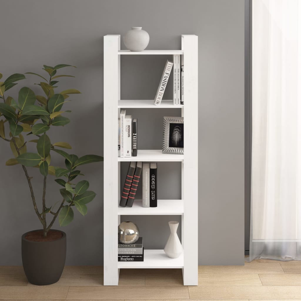 Estantería/divisor de espacios madera maciza negro 60x35x125 cm