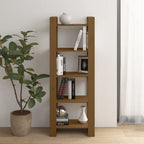 Estantería/divisor de espacios madera maciza negro 60x35x125 cm