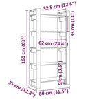 Librero/Biblioteca 80x35x160 cm Madera Maciza