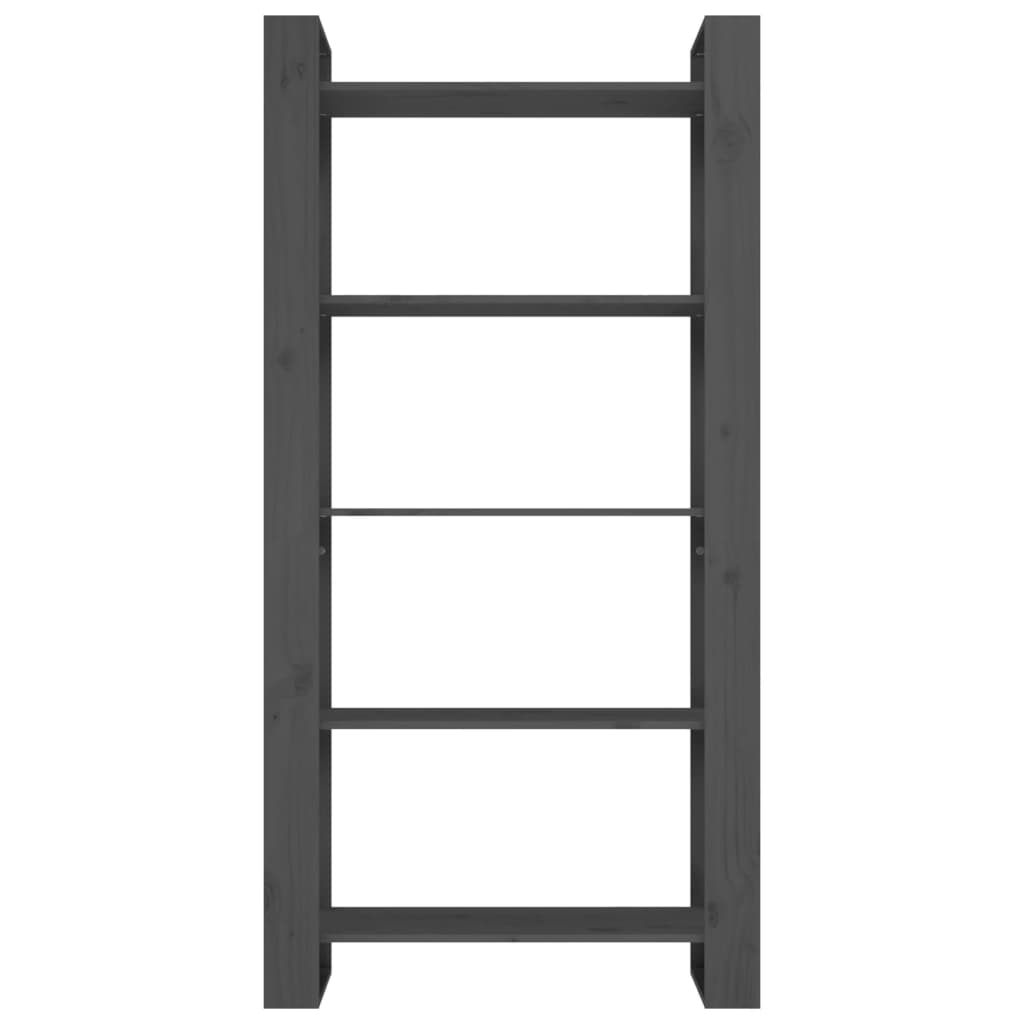Estantería/divisor de espacios madera maciza gris 80x35x160 cm