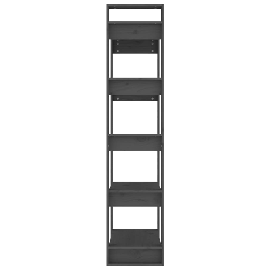 Estantería/divisor de espacios madera maciza gris 80x35x160 cm