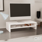 Soporte de monitor madera maciza de pino blanco 50x24x13 cm