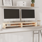 Soporte de monitor madera maciza de pino 100x24x13 cm