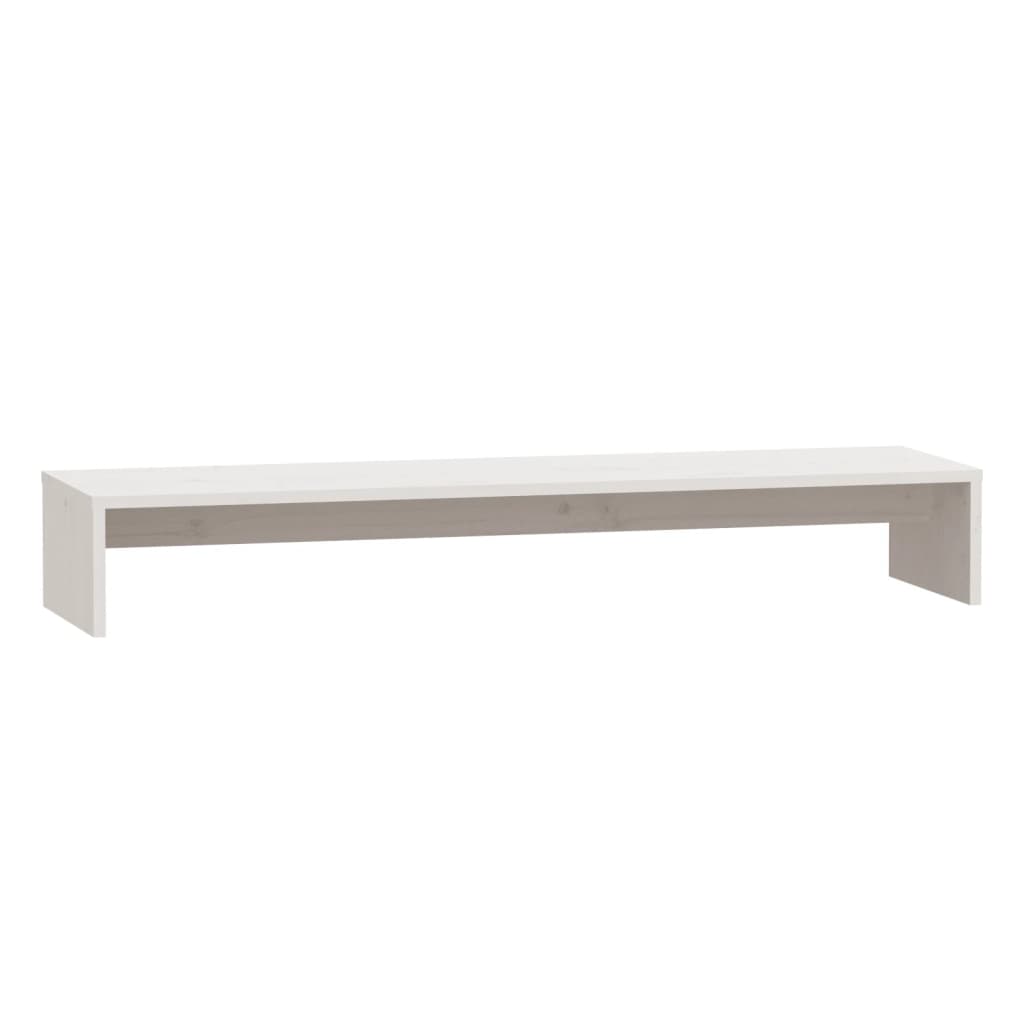 Soporte de monitor madera maciza de pino blanco 100x27x15 cm