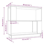 Estantería/divisor de espacios madera de pino blanco 80x25x70cm