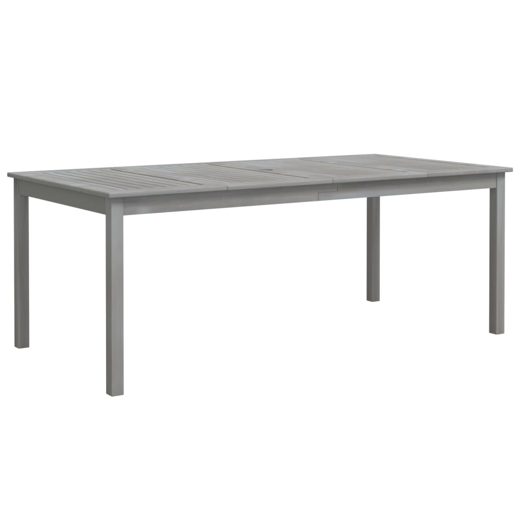 Juego de comedor para jardín 7 piezas madera maciza acacia gris