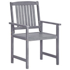 Juego de comedor para jardín 7 piezas madera maciza acacia gris