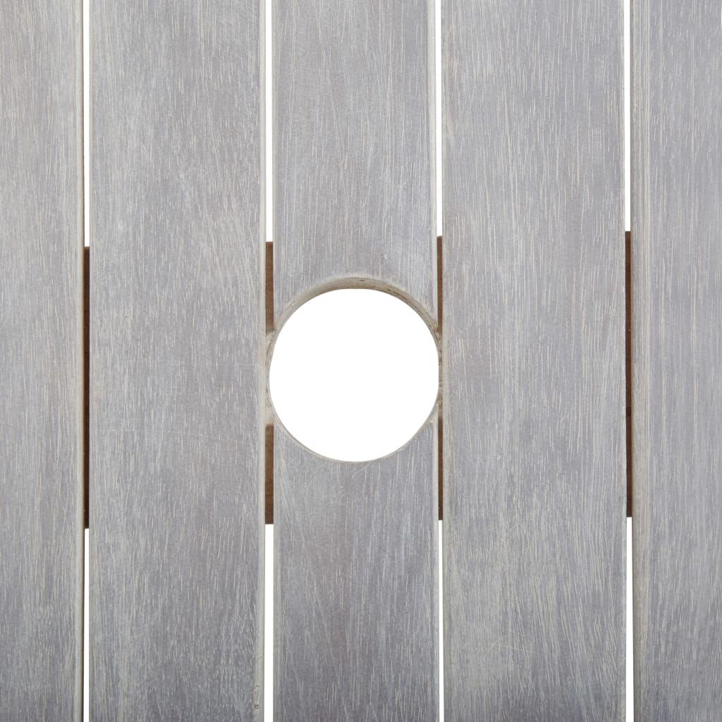 Juego de comedor para jardín 7 piezas madera maciza acacia gris