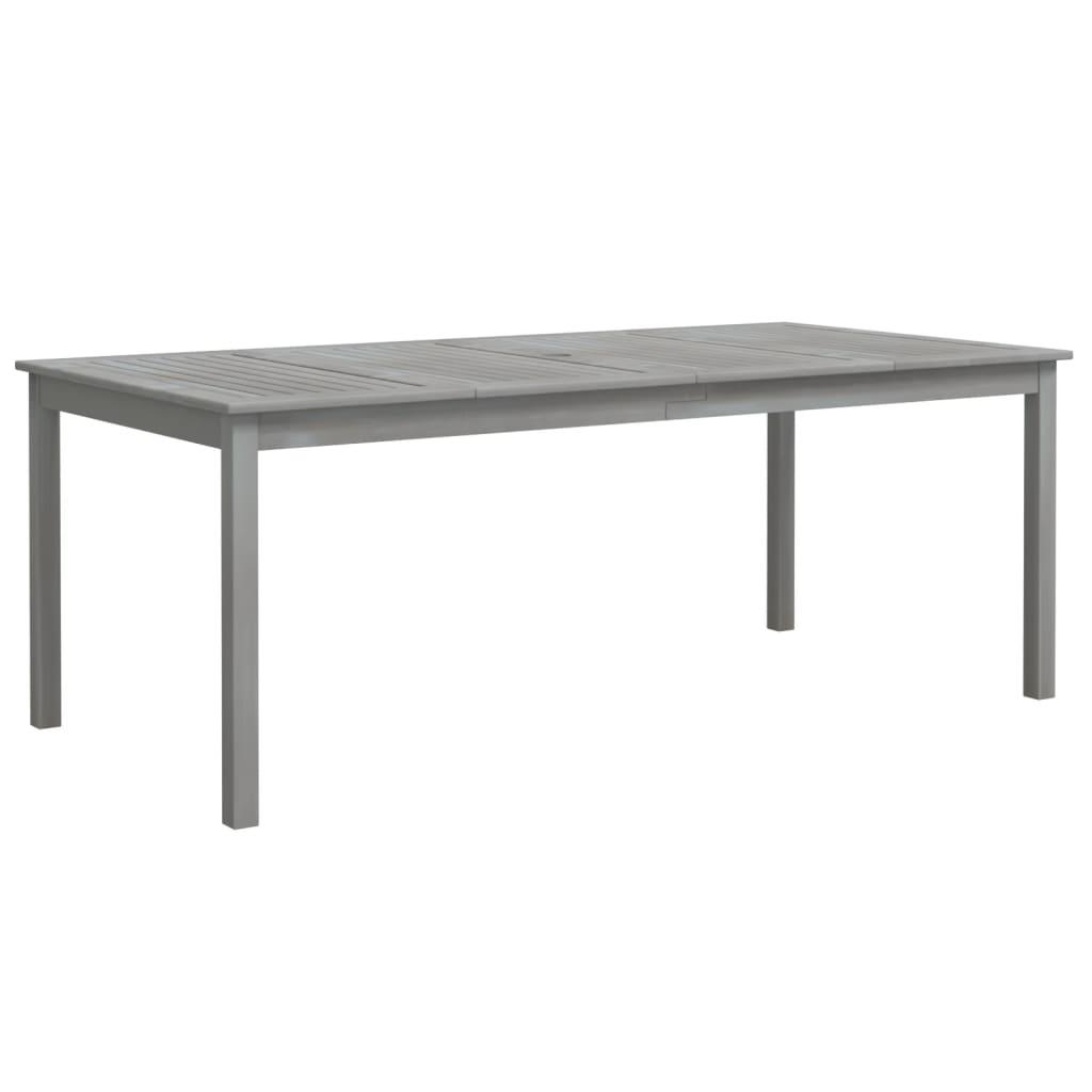 Juego de comedor para jardín 9 piezas madera maciza acacia gris