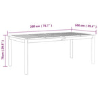 Juego de comedor para jardín 9 piezas madera maciza acacia gris