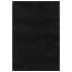 Alfombra de pelo corto esponjoso suave lavable negra 160x230 cm