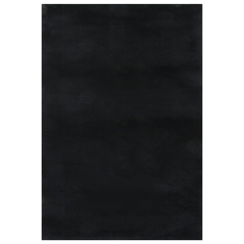 Alfombra de pelo corto esponjoso suave lavable negra 160x230 cm