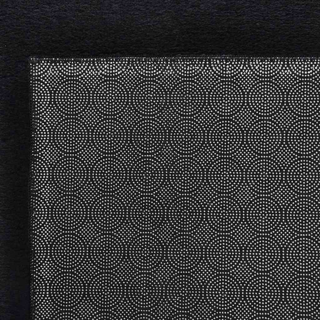 Alfombra de pelo corto esponjoso suave lavable negra 160x230 cm