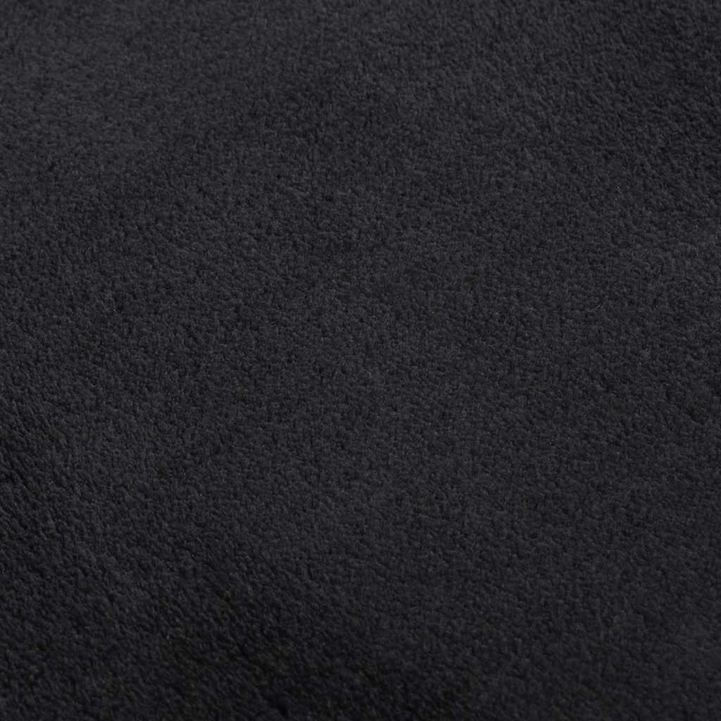 Alfombra de pelo corto esponjoso suave lavable negra 160x230 cm