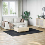 Alfombra de pelo corto esponjoso suave lavable negra 160x230 cm