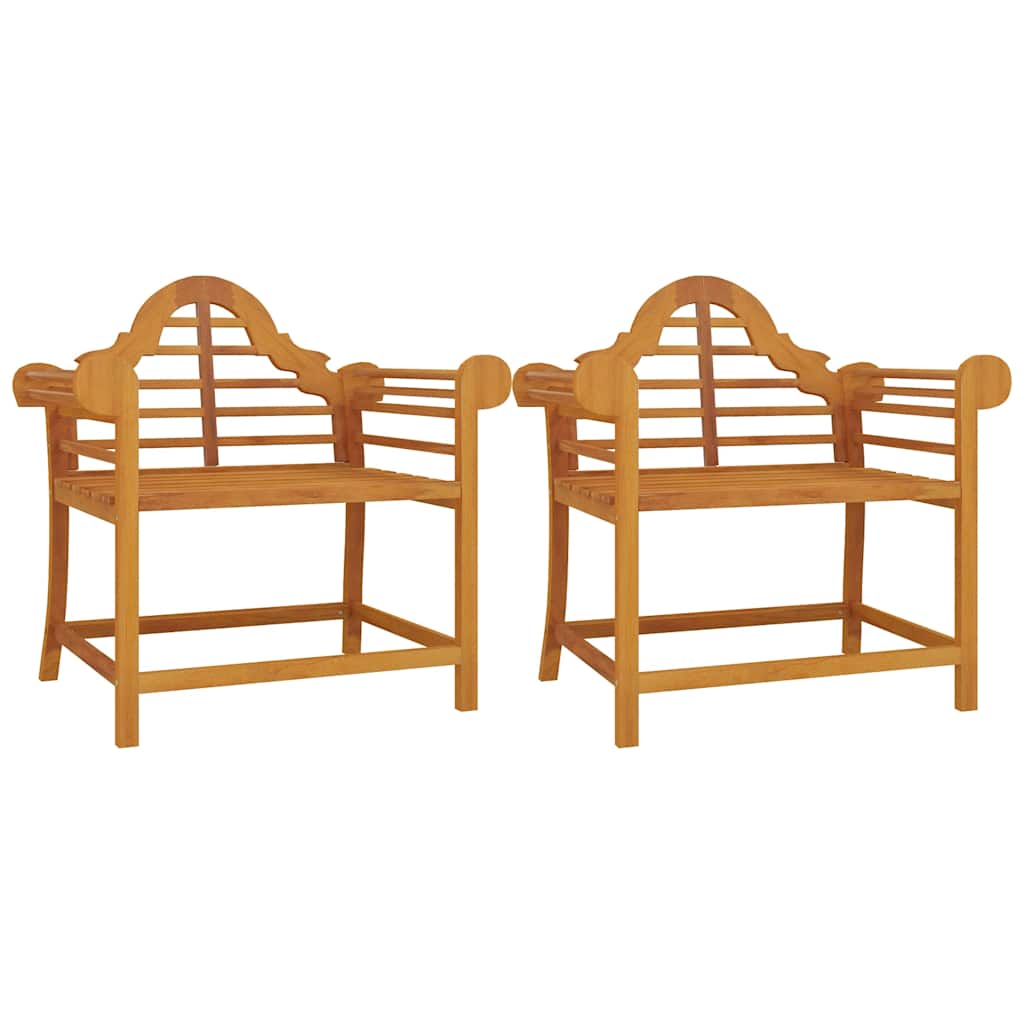 Sillas de jardín 2 unidades madera maciza de teca 91x62x94 cm