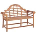Banco de jardín madera maciza de teca 127x58,5x92,5 cm