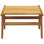 Silla de jardín con reposapiés de madera maciza de teca