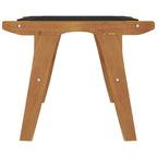Silla de jardín con reposapiés madera maciza teca y poliéster