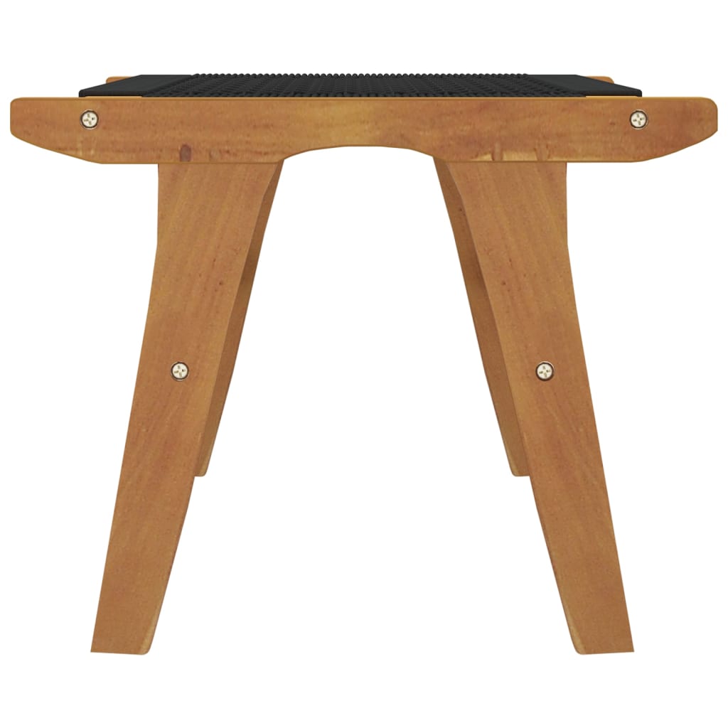 Silla de jardín con reposapiés madera maciza teca y poliéster