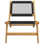 Silla de jardín con reposapiés madera maciza teca y poliéster
