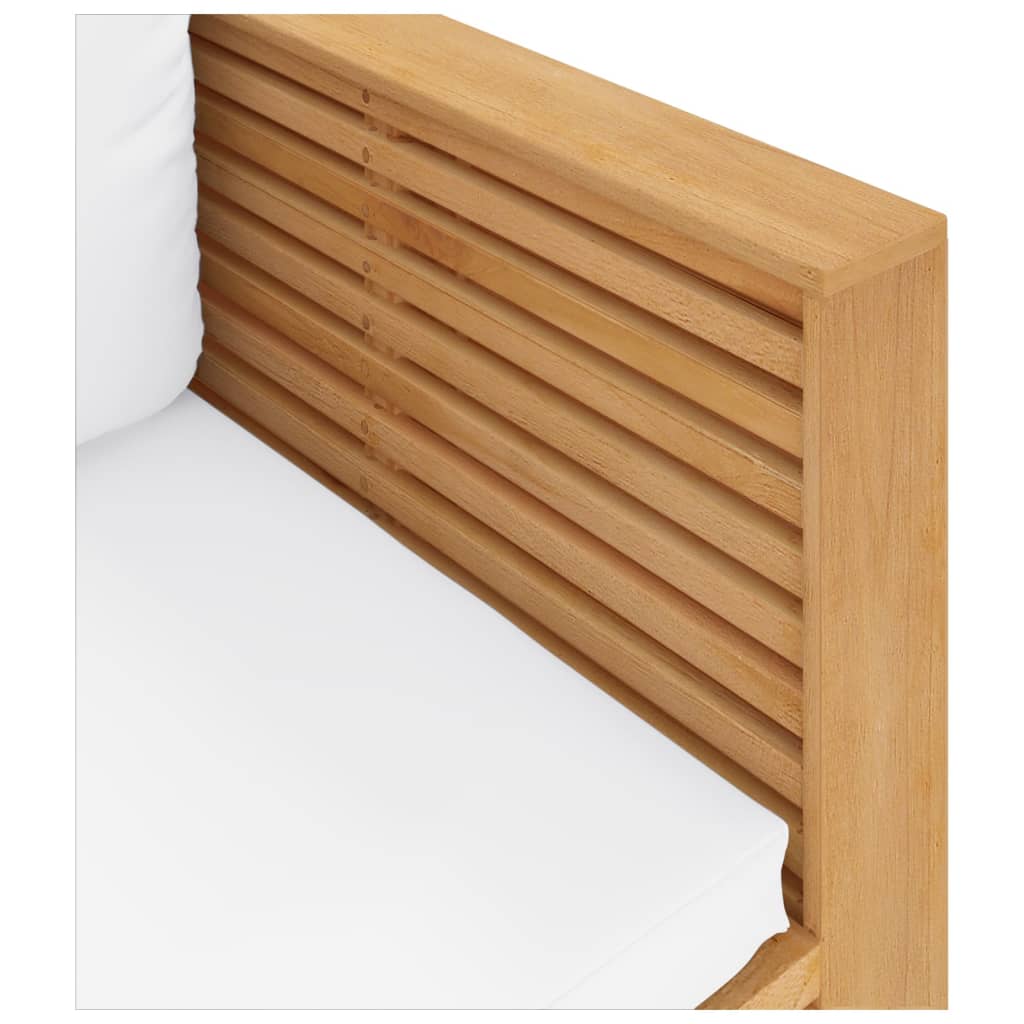 Sillón de jardín con cojines color crema madera maciza teca