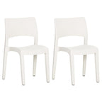 Sillas de jardín 2 unidades polipropileno blanco